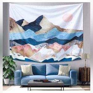 Sunset Mountain Scene Wall Tapestry